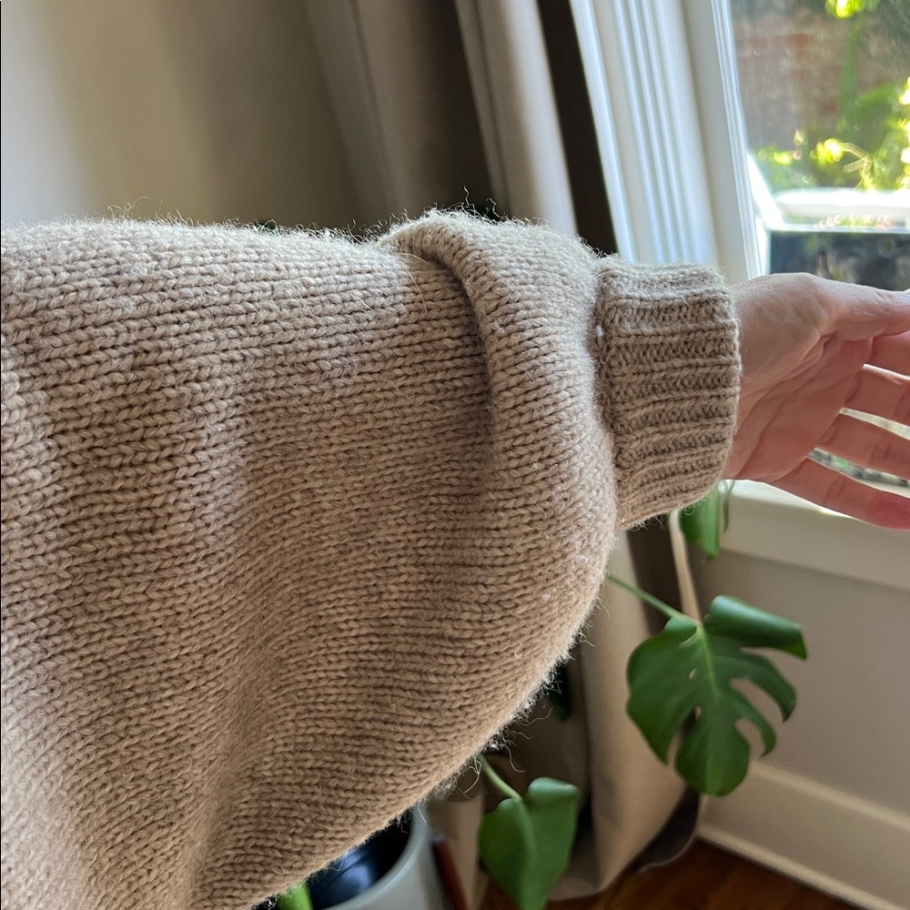 Atalier Delphine Balloon Sleeve Tan Sweater - Picture 9 of 9